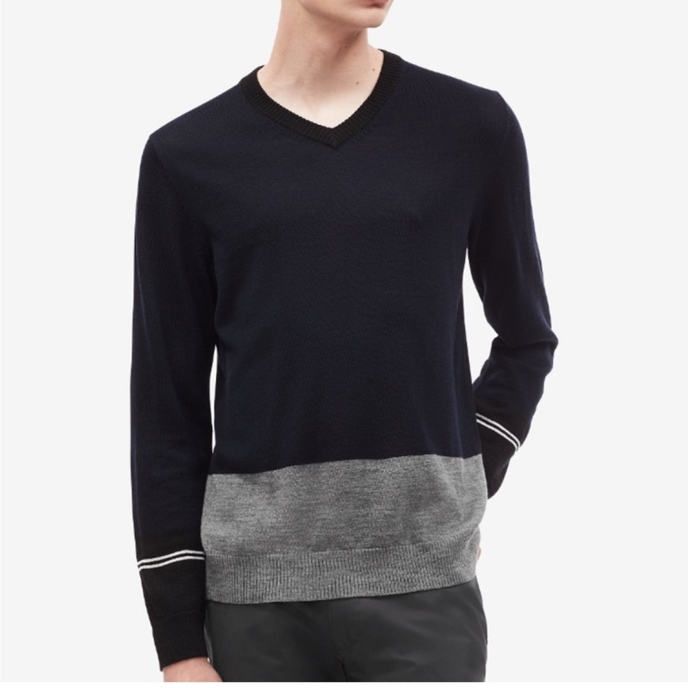 Calvin Klein Color-blocked V-Neck Sweater